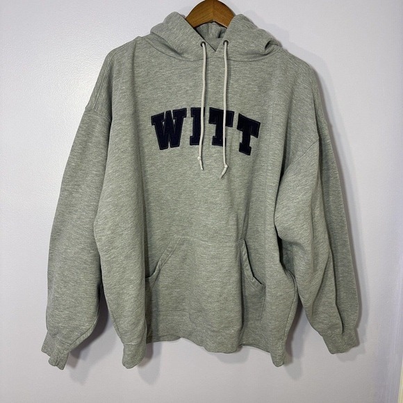 Jansport Sweatshirt Men Size XXL Gray Hooded Long Sleeve Pull-on Kangaroo Pocket - Picture 1 of 13